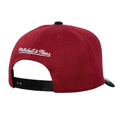 Men's Mitchell & Ness Red/Black Miami Heat Underarch Two-Tone Pro Crown Snapback Hat