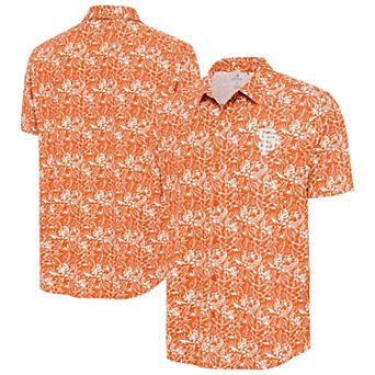 Men's Antigua Orange San Francisco Giants Resort Button-Up Shirt
