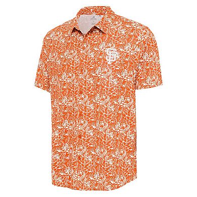 Men's Antigua Orange San Francisco Giants Resort Button-Up Shirt