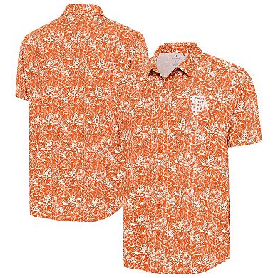 Men's Antigua Orange San Francisco Giants Resort Button-Up Shirt