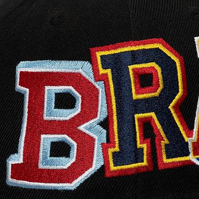 Men's Mitchell & Ness Black Atlanta Braves Hyper Type Pro Crown Snapback Hat