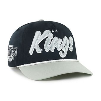 Men's '47 Black/Silver Los Angeles Kings Dropshadow Rope Hitch Adjustable Hat