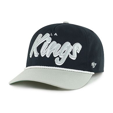 Men's '47 Black/Silver Los Angeles Kings Dropshadow Rope Hitch Adjustable Hat