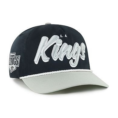 Men's '47 Black/Silver Los Angeles Kings Dropshadow Rope Hitch Adjustable Hat