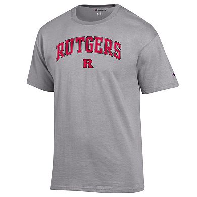 Men's Champion Heather Gray Rutgers Scarlet Knights Arch Over Logo T-Shirt