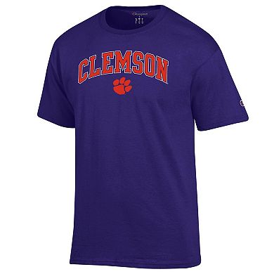 Men's Champion Purple Clemson Tigers Arch Over Logo T-Shirt