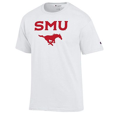 Men's Champion White SMU Mustangs Arched Logo T-Shirt