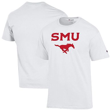 Men's Champion White SMU Mustangs Arched Logo T-Shirt