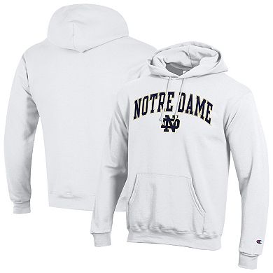 Men's Champion White Notre Dame Fighting Irish Arch Over Logo Pullover Hoodie
