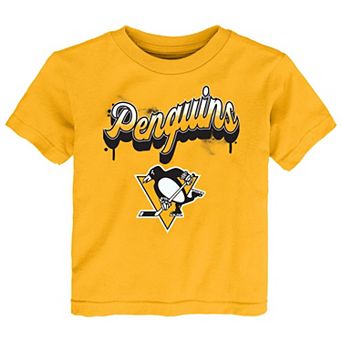 Toddler Gold Pittsburgh Penguins Bubbly Script T-Shirt