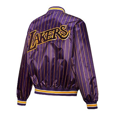 Women's Mitchell & Ness x DANNIJO Purple Los Angeles Lakers Satin Full-Snap Jacket