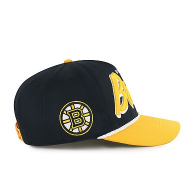 Men's '47 Black/Gold Boston Bruins Dropshadow Rope Hitch Adjustable Hat