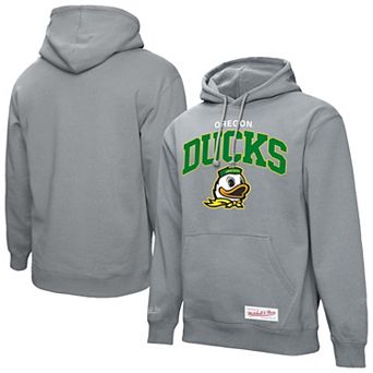 Men's Mitchell & Ness Heather Gray Oregon Ducks Classic Arch Pullover Hoodie