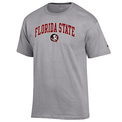 Men's Champion Heather Gray Florida State Seminoles Arch Over Logo T-Shirt