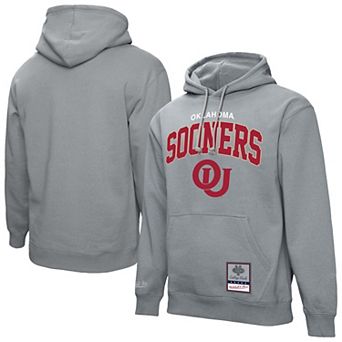 Men's Mitchell & Ness Heather Gray Oklahoma Sooners Classic Arch Pullover Hoodie
