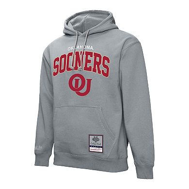 Men's Mitchell & Ness Heather Gray Oklahoma Sooners Classic Arch Pullover Hoodie