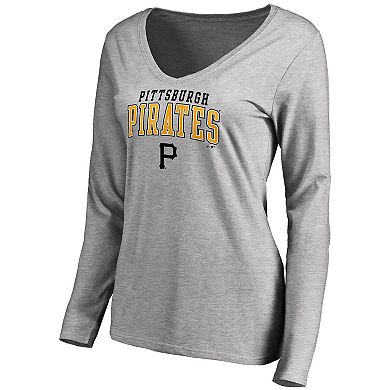 Women's Fanatics Black/Heather Gray Pittsburgh Pirates Short & Long Sleeve T-Shirt Combo Pack