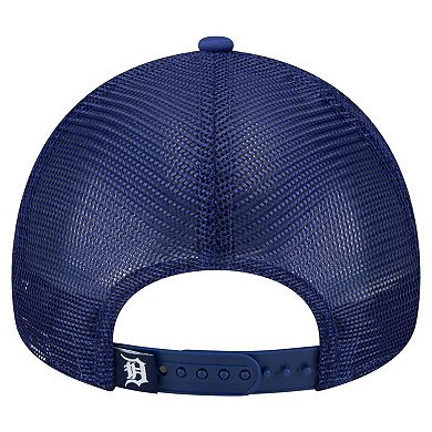 Men's New Era Navy Detroit Tigers Distressed 9FORTY A-Frame Adjustable Trucker Hat