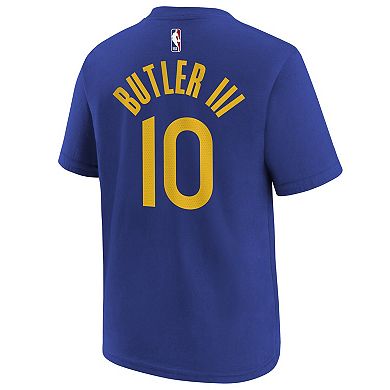 Youth Nike Jimmy Butler III Royal Golden State Warriors Icon Edition Name & Number T-Shirt