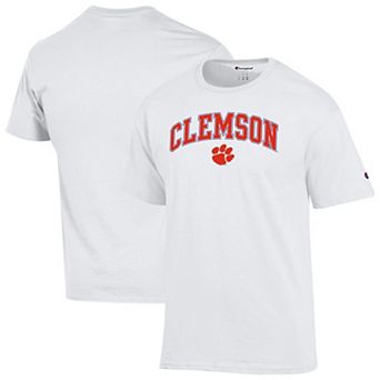 Men's Champion White Clemson Tigers Arched Logo T-Shirt