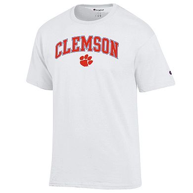 Men's Champion White Clemson Tigers Arched Logo T-Shirt