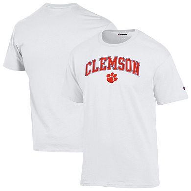 Men's Champion White Clemson Tigers Arched Logo T-Shirt