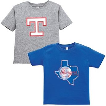 Toddler Soft as a Grape Royal/Gray Texas Rangers Cooperstown Collection Two-Pack T-Shirt Set