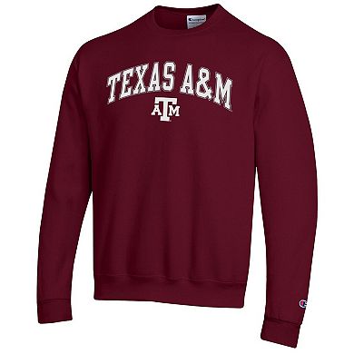 Men's Champion Maroon Texas A&M Aggies Arch Over Logo Pullover Sweatshirt