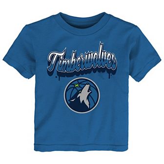 Youth Blue Minnesota Timberwolves Bubbly Script T-Shirt
