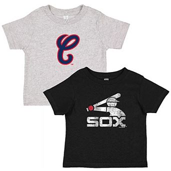 Toddler Soft as a Grape Black/Heather Gray Chicago White Sox Cooperstown Collection Two-Pack T-Shirt Set