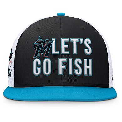Men's Nike Black/Light Blue Miami Marlins Pro Performance Trucker Snapback Hat