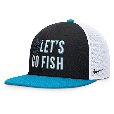 Men's Nike Black/Light Blue Miami Marlins Pro Performance Trucker Snapback Hat