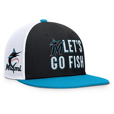 Men's Nike Black/Light Blue Miami Marlins Pro Performance Trucker Snapback Hat