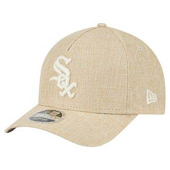 Men's New Era Beige Chicago White Sox Cotton Weave M-Crown A-Frame 9FORTY Adjustable Hat