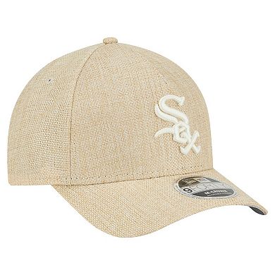 Men's New Era Beige Chicago White Sox Cotton Weave M-Crown A-Frame 9FORTY Adjustable Hat