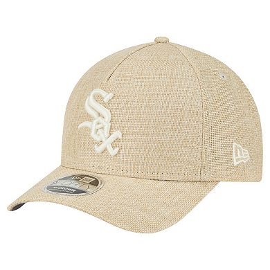 Men's New Era Beige Chicago White Sox Cotton Weave M-Crown A-Frame 9FORTY Adjustable Hat