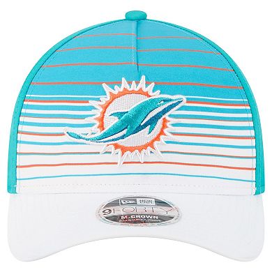 Men's New Era White/Aqua Miami Dolphins Adventure Gradient 9FORTY M-Crown A-Frame Adjustable Hat