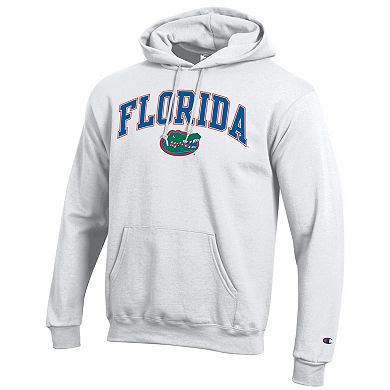 Men's Champion White Florida Gators Arched Logo Fleece Pullover Hoodie