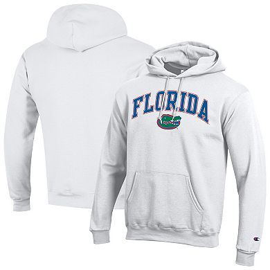 Men's Champion White Florida Gators Arched Logo Fleece Pullover Hoodie