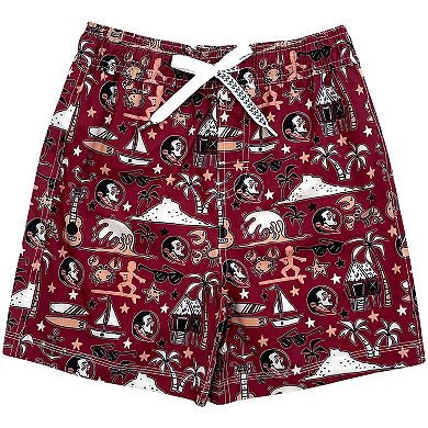Youth Wes & Willy Garnet Florida State Seminoles Luau Swim Trunks