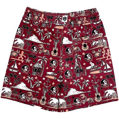 Youth Wes & Willy Garnet Florida State Seminoles Luau Swim Trunks