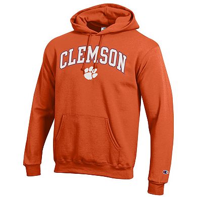 Men's Champion Orange Clemson Tigers Arched Logo Fleece Pullover Hoodie