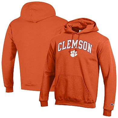 Men's Champion Orange Clemson Tigers Arched Logo Fleece Pullover Hoodie