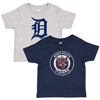 Toddler Soft as a Grape Navy/Heather Gray Detroit Tigers Cooperstown Collection Two-Pack T-Shirt Set