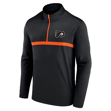 Men's Heather Charcoal Philadelphia Flyers Head-to-Head Quarter-Zip Top