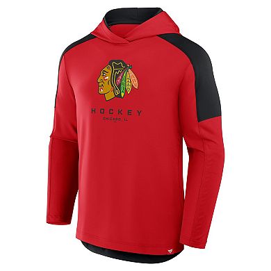 Men's Fanatics Red Chicago Blackhawks Meta Game Transitional Pullover Hoodie