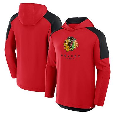 Men's Fanatics Red Chicago Blackhawks Meta Game Transitional Pullover Hoodie