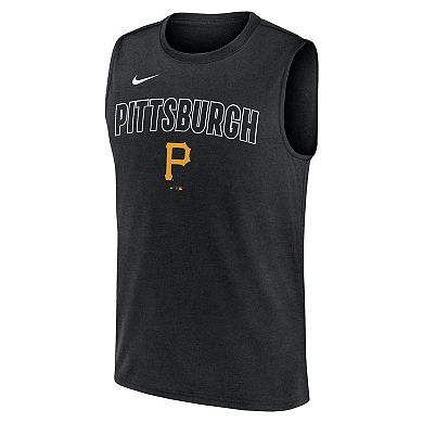 Men's Nike Black Pittsburgh Pirates Knockout Performance Muscle Tank Top