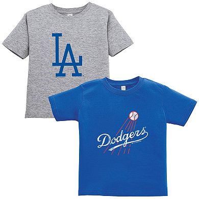 Toddler Soft as a Grape Royal/Gray Los Angeles Dodgers Cooperstown Collection Two-Pack T-Shirt Set