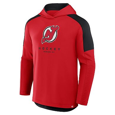 Men's Fanatics Red New Jersey Devils Meta Game Transitional Pullover Hoodie